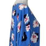 Roz & Ali  Dressbarn Top Ruffle Sleeve Scoop Neck Blue Floral Women’s Size Large Photo 6