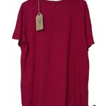 True Craft  womens size 0X plus size boxy crew neck graphic t-shirt merlot color Photo 7