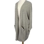 Anthropologie Donni Sandwash Cardigan Open Front Duster Ribbed Neutral Gray NEW One Size Photo 3