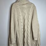 Beige Heavy Cable Knitt Cardigan Size Small Photo 8