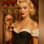 Gold Cherry Purse Charm Keychain | Red Glitter Fruit Bag Accessory Photo 0