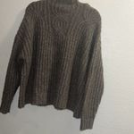 Aerie ✨ Cable Mock Neck Laine Wool Grey Sz Medium Sweater✨ Photo 4