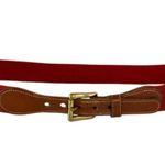 Dooney & Bourke Vintage Leather Red Wool Surcingle Belt Size 38 Photo 1