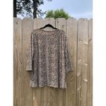 Cathy Daniels  Shirt Womens XL Leopard Print Metal Accent on Neckline 3/4‎ Sleeve Photo 4