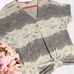 Juicy Couture 🍁 Tie Die Top Faux Tie Front Grey Blue Viscose Blend Sz XL Photo 1