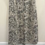Valerie Stevens VTG 90s Silk Floral Midi Dress Button Front Beige Black Size 12P Photo 5