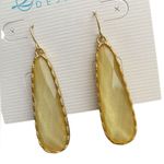Premier Designs NWT  Yellow Shimmer Long Drop Earrings Photo 1