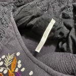 Free People  Mohave Embroidered Mini Dress Black Southwestern Small Peasant Flowy Photo 6