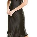 Bebe SATIN COWL NECK SLIP MIDI DRESS in Black Size Medium NEW Photo 0