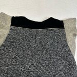 THML  Embroidered Shift Gold Flutter Sleeve With Black Velvet Collar Knit Dress Photo 13