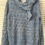 Alfred Dunner  Womens Blue Cowl Neck Long Sleeve Open Knit Pullover Sweater Small Photo 0