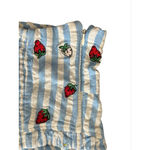 Maeve Anthropologie Striped Embroidered Strawberry Crop Top Size 6 Cottagecore Photo 4