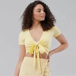 Hollister  Yellow Wrap Baby Tee Short Sleeve Crop Top Shirt, S Photo 1