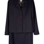 Talbots SK1 VTG Blue Beaded Blazer Skirt Suit Set Size 12 Photo 0