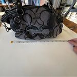 Coach  Madison Signature Sequins Poppy Sophia Satchel Bag Black Canvas & Leather Photo 13