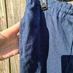 JAMAICA BAY Navy Cropped Linen Pants XL Blue Photo 3