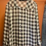 Faded Glory Women’s shirt, extra‎ large black-and-white gingham, fair used condition. Photo 4
