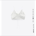 ZARA  White Women's Satin Crop Top Photo 1