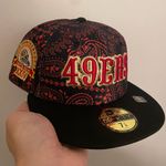 New Era Cap Myfitteds San Francisco 49ers paisley red 30th anniversary Super Bowl patch size 7 1/8 brand new  Photo 0