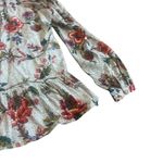 Maeve  Anthropologie Janie Floral Print Flounce Hem Shirt Top Long Sleeve Size 0 Photo 11