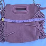 Maje  Mini Pink Suede Fringe Shoulder Bag Photo 11