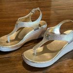 Michael Kors Laney MK Pale Gold Platform Wedge Sandals Photo 2