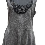 Free People Large Gray Rose Fit and Flare Tulle Skirt Sleeveless Tank Dress Photo 1