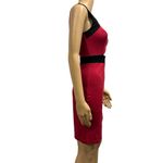 Guess  Cut Out Red Black Formfit Bodycon Slit Front Above the Knee Dress Womens 2 Photo 5