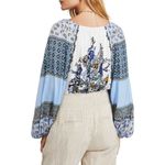 Free People Positano Print Blouse Size Small NWT Ivory Combo Floral Paisley Photo 1