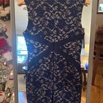 Belle Badgley Mischka Women's Lace Dress, Size Small Blue Photo 5