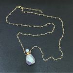 Aura Quartz Faceted Oil Perfume Bottle Pendant Beaded Necklace 20.9g Photo 5