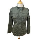 Kensie  Utility Military Mock Neck Zip Jacket Size‎ L Cargo Lightweight Gorpcore Photo 1