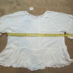 Pink Blush White Peplum Ruffle Sleeve Lagenlook Boxy Oversized Boho Cottagecore Photo 10