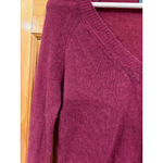 Enza Costa 100% Cashmere V Neck Sweater Burgundy Red Size XS Soft Luxe Knit Photo 2