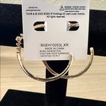 BCBGeneration Gold and Silver Crystal Pave’ Hoop Earrings Photo 3