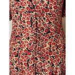 Free People  Dress Women XS Red Black Floral Print‎ Corset Lace Up Mini Boho Photo 10