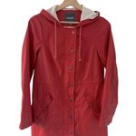 Modcloth Red Rain Coat Drop Lined Trench Coat XS cottagecore outdoor Rain Jacket Photo 1