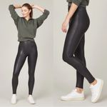 Spanx • Faux Leather Leggings 2437 black coated tights shapewear high rise Photo 2