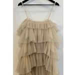 Anthropologie MAEVE by  Tiered Tulle Mini Dress in Taupe Size Large Photo 7