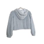 BDG Urban Outfitters Teddy Hoodie Cropped Blue Women's Size Small Cozy Fuzzy Photo 3