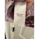 Maurice's Womens Blouse Medium Mix Media Purple Floral Boho V-Neck Long Sleeves Photo 7