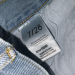 Simple Society Light Wash Blue Fringe Distressed Ripped Button Fly Jean Shorts 7 Photo 8