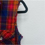 Hurley Colorful Plaid Cut-Off Button Down Flannel Women’s Size Small Photo 11
