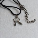 Source Unknown Dreamcatcher Silver Tone Black Cord Choker Fairy Witchy Gently Worn Necklace Photo 1