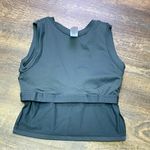 Paragon  Fitwear Sleeveless Cropped Athletic Tank Built In Bra Top Small Green Photo 8