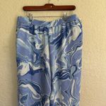 Chico's Blue Marble Wide Leg Pull On Pants Resort Travel Summer Size 2 US 12 Photo 5