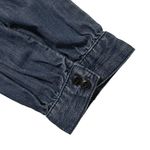 Madewell Denim Wrap Top 70s Retro Style Crop 3/4 Sleeve V-Neck Mid Blue Small Photo 5