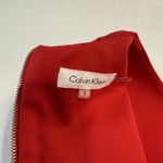 Calvin Klein  Red Gold Front Zip Ponte Knit Stretch Sleeveless Sheath Dress 6 Photo 8
