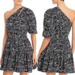 NWT JONATHAN SIMKHAI Swim One Shoulder Printed Swim Mini Dress Black White M Size M Photo 1
