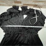 𝅺OPT ONE PRETTY TIME Tianna Mini Dress XL Black Pleated Ruffle Tiered Silky Photo 11
